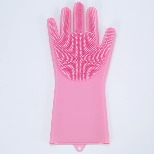 Essential for the kitchen: Silicone cleaning gloves with built-in bristles