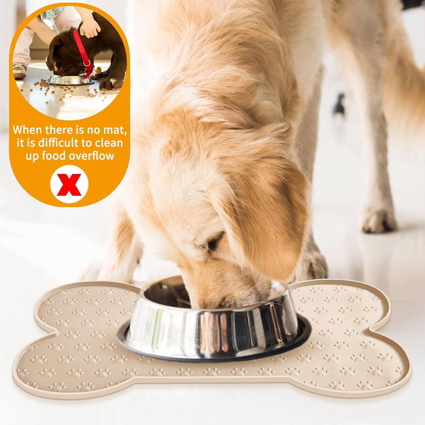 Silicone pet placemat Cat bowl mat Feeding spill-proof and easy to clean feeding mat for cats and dogs Dog bowl mat