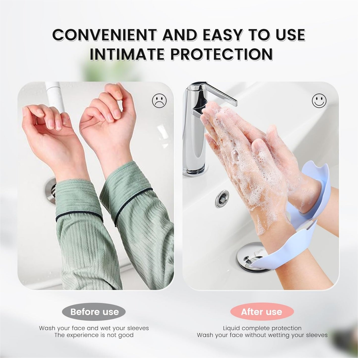 Customized Silicone Washcloth Wristband, Waterproof and Moisture-Proof Sleeve for Facial Head Washing