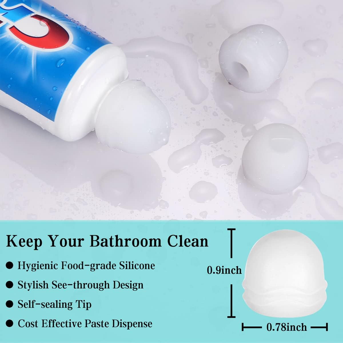 Customizable Best-Selling No-Cap Toothpaste Squeezer, Easy to Clean and Dustproof Silicone Transparent Lazy Person Self-Sealing Toothpaste Cap