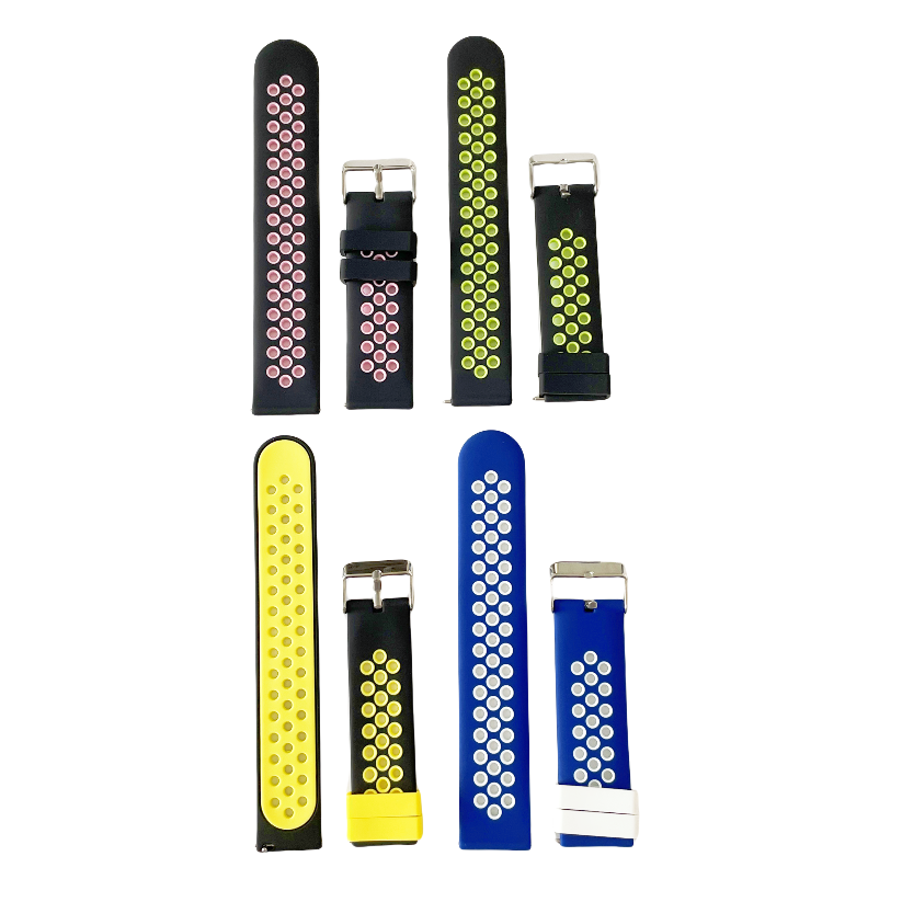For Samsung Huawei watch strap two-color strap Breathable sports smart watch universal silicone strap