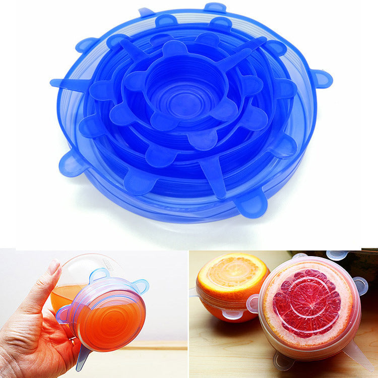 Multifunctional Silicone Seal Cover Kitchen Food Wrap Silicone Bowl Lid Food Grade Square Silicone Storage Cover