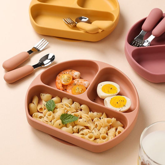 Make Mealtime Something to Look Forward To! This Baby Silicone Divided Plate is Tailor-Made for Your Little Foodie