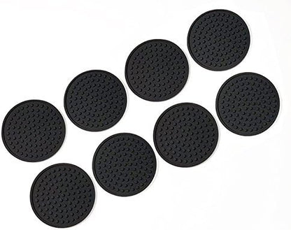 Non-breakable silicone drink coasters for the desk table bar protect non-slip tabletop coasters