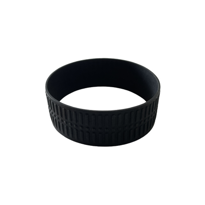 Custom Wholesale Silicone Wristbands, Elastic 60mm Black for Children and Adults, Anti-Slip Threaded Wrist Bands