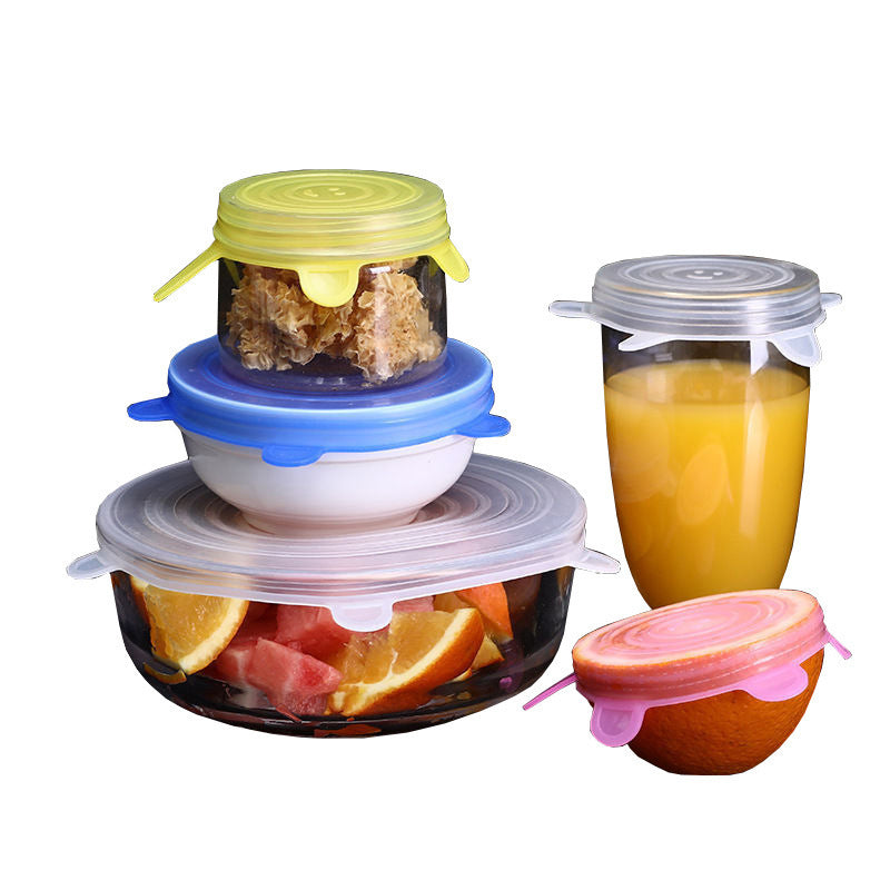 Multifunctional Silicone Seal Cover Kitchen Food Wrap Silicone Bowl Lid Food Grade Square Silicone Storage Cover