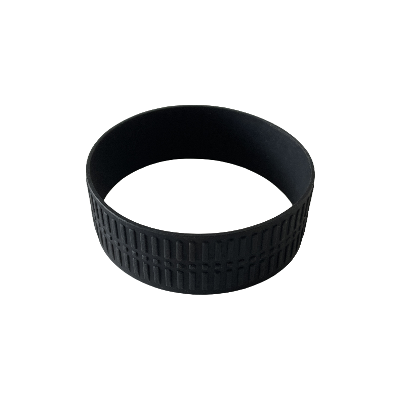 Custom Wholesale Silicone Wristbands, Elastic 60mm Black for Children and Adults, Anti-Slip Threaded Wrist Bands