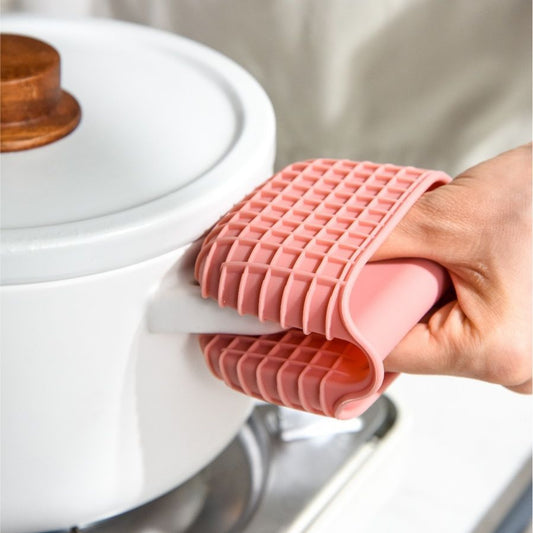 Silicone insulated hand grip High temperature resistant lattice hand grip 70g thickened silicone anti-heat grip oven Oven microwave oven