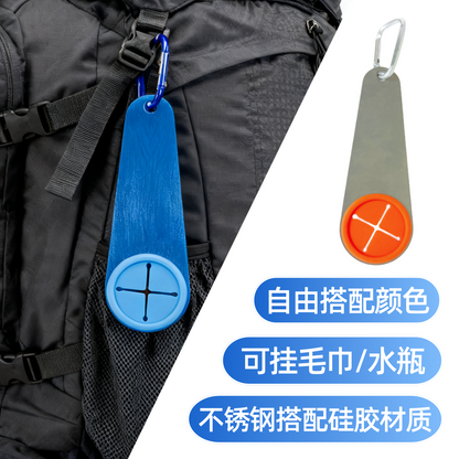 Mountaineering bag hook anti-loss hook for quick backpack location in the outdoors, with printed logo pattern towel hook