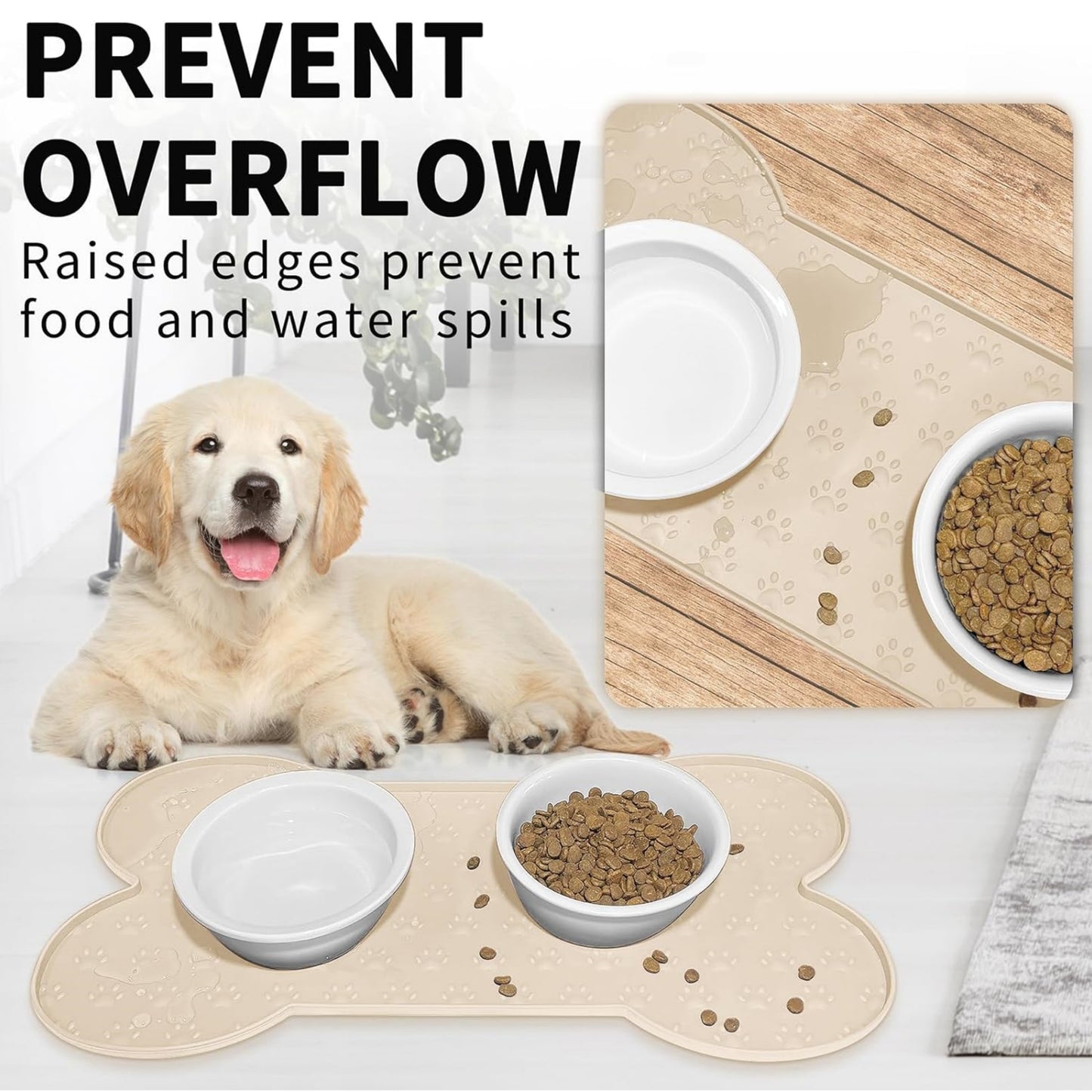 Silicone pet placemat Cat bowl mat Feeding spill-proof and easy to clean feeding mat for cats and dogs Dog bowl mat