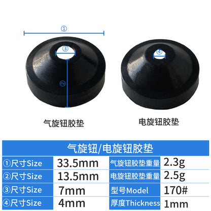 Customized Electrical Accessories, Large and Small Holes, Black Silicone Rubber Air Vortex Knob Gasket, Electric Knob Gasket